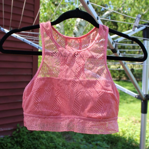 Other - Peachy Pink High Neck Bralette Crop Top